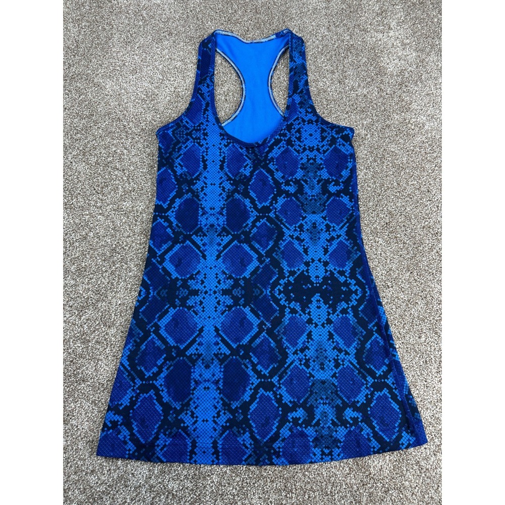 Lululemon Cool Racerback Sapphire Blue Snake Tank Top Womens Size ?